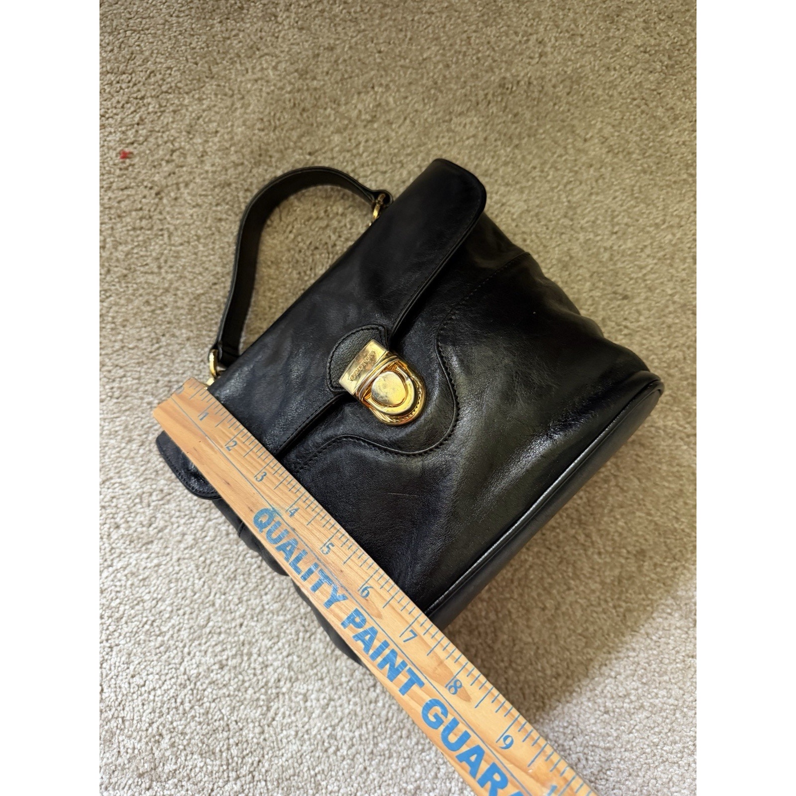 Vtg 1980s Oroton Australian Genuine Cowhide Black Leather Purse — image 5 of 8